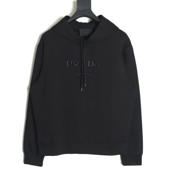 Prada Chest Embroidered Logo Hoodie
