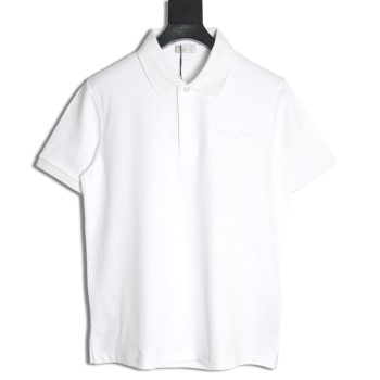 Dior embroidered lettering signature short sleeve polo shirt