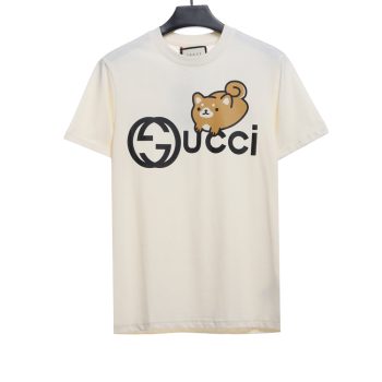 Gucci Kawaii Series Little Yellow Dog Print Short Sleeve TSK1