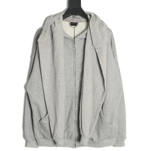 Balenciaga fake two-piece shawl hooded zipper jacket