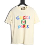 Gucci 24ss rainbow letter print short sleeves