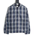Burberry Blue and White Check Hooded Jacket