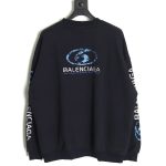 Balenciaga distressed washed printed crew neck sweatshirt