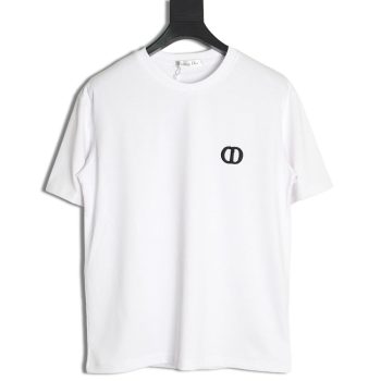 Dior chest logo embroidered lettering short sleeve T-shirt