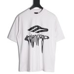 Balenciaga Art Letters Printed Washed Worn Short Sleeve T-Shirt