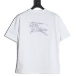 Burberry Back Hollow Out Applique War Horse Short Sleeve T-Shirt