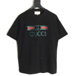 Gucci belt logo embroidered short-sleeved T-shirt TSK1