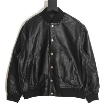Givenchy 23FW patchwork leather baseball jacket