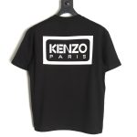 Kenzo black label white embroidered letter short sleeve T-shirt