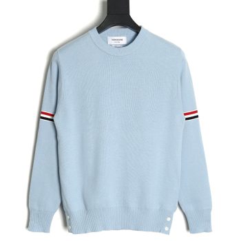 Thom Browne Double Sleeve Web Band Crew Neck Sweater TSK1