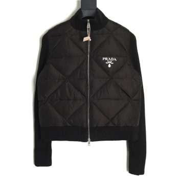 Prada diamond down patchwork jacket TSK1