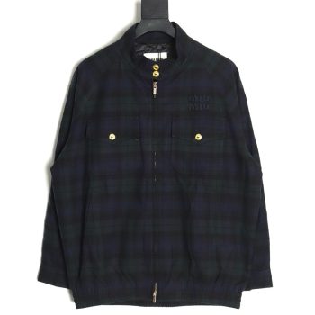 Miu Miu embroidered monogram check jacket