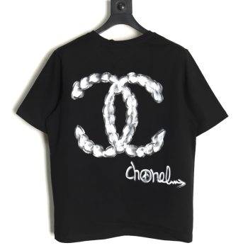 Chanel hand-painted graffiti letters short sleeve TSK1