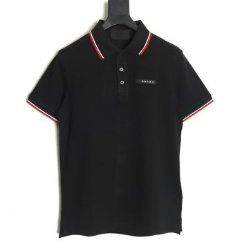 Prada Pocket Silicone Trim Short Sleeve Polo Shirt TSK1