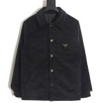 PRADA 23FW pocket corduroy long-sleeved shirt jacket navy blue
