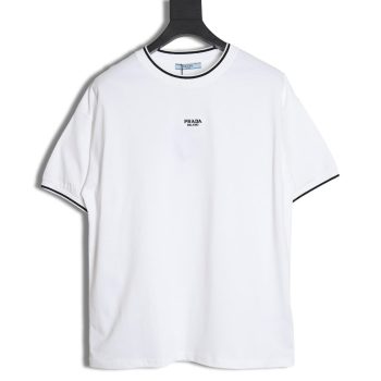 Prada 24ss embroidered lettering short sleeves