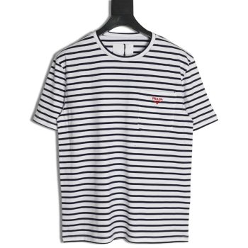 Prada Striped Pocket Short Sleeve T-Shirt