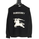 Burberry Equestrian Knight Logo Cashmere Blend Crew Neck Sweater TSK1