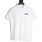Burberry cursive embroidered signature short-sleeved polo shirt