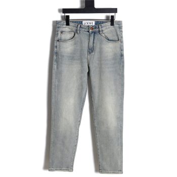 Loewe glitch style embroidered LOGO jeans