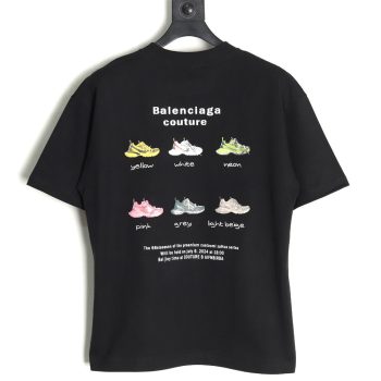 Balenciaga Daddy Shoes Lettering Print Short Sleeve T-shirt