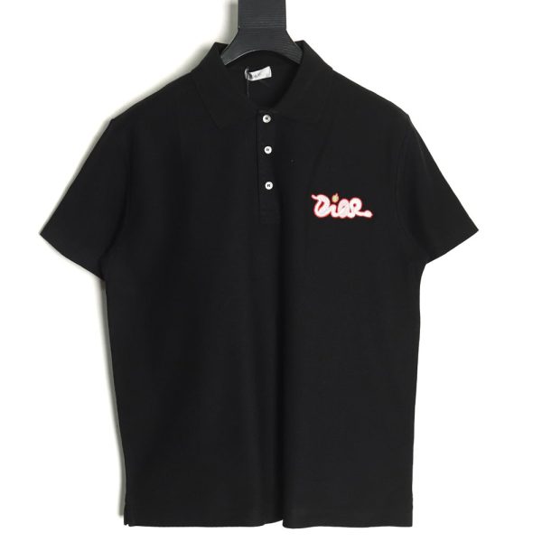 Dior & KAWS Year of the Snake logo short-sleeved polo shirt TSK1