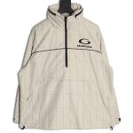 Balenciaga embroidered stand collar half-zip checked jacket