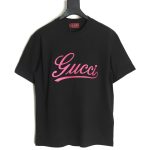 Gucci cursive logo embroidered short sleeves TSK1