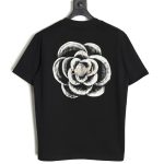 Chanel Hand-painted Flower Print Short Sleeve T-shirt