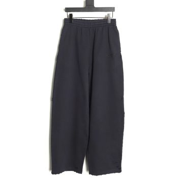 Balenciaga heavyweight batik washed embroidered wide-leg trousers