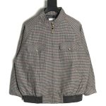 Miu Miu fine plaid stand collar zipper jacket