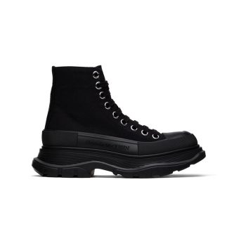 ALEXANDER MCQUEEN Black Tread Slick High Sneakers