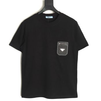 Prada triangle logo leather tag pocket short sleeves TSK1