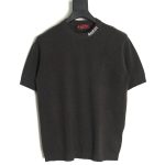 Gucci collar intarsia knitted short-sleeved T-shirt
