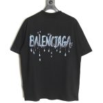 Balenciaga Double B cursive lettering print crew neck short sleeves