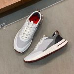 Loro Piana Gray men's textile sneakers