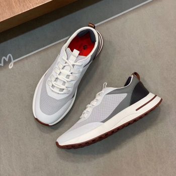 Loro Piana Gray men's textile sneakers