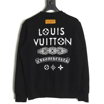 Louis Vuitton & Chrome Hearts joint Sanskrit letter print crew neck sweatshirt TSK1