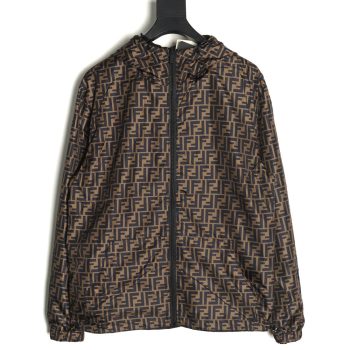Fendi monogram FF full print double-sided windbreaker zipper jacket
