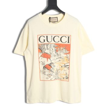 Gucci new frog prince pattern printed short sleeves