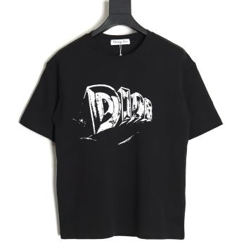 Dior hand-painted lettering short-sleeved T-shirt