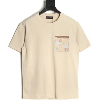Louis Vuitton Checkerboard Leather Patches Pocket Short Sleeves