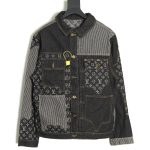 Louis vuitton patchwork contrast washed denim jacket 46-52