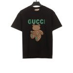 Gucci patchwork bear embroidered short sleeves