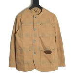 Louis Vuitton Pharrell joint embroidered turquoise checkerboard denim jacket
