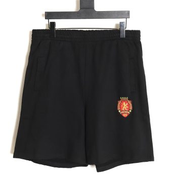 Balenciaga 24SS Manchester United embroidered ripped washed distressed shorts