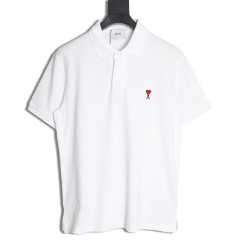 Ami Paris love embroidered Polo short sleeves