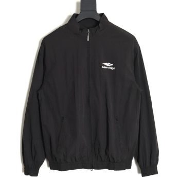 Balenciaga 24SS 3B embroidered all black sports suit jacket