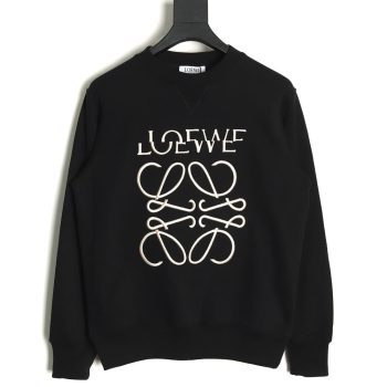 Loewe Displaced Logo 3D Embroidered Crew Neck Sweatshirt