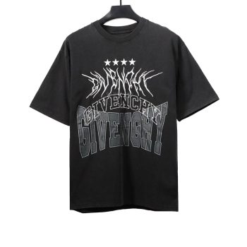 Givenchy washed letter embroidered short sleeves
